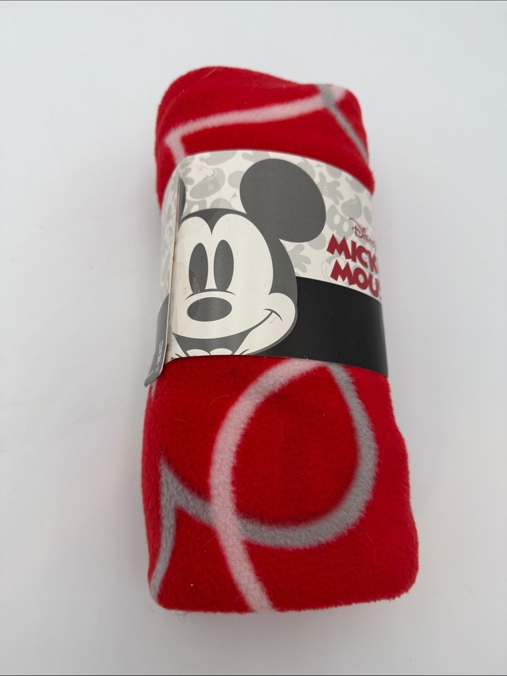 Disney Red and Light Gray Mickey Mouse Fleece Throw